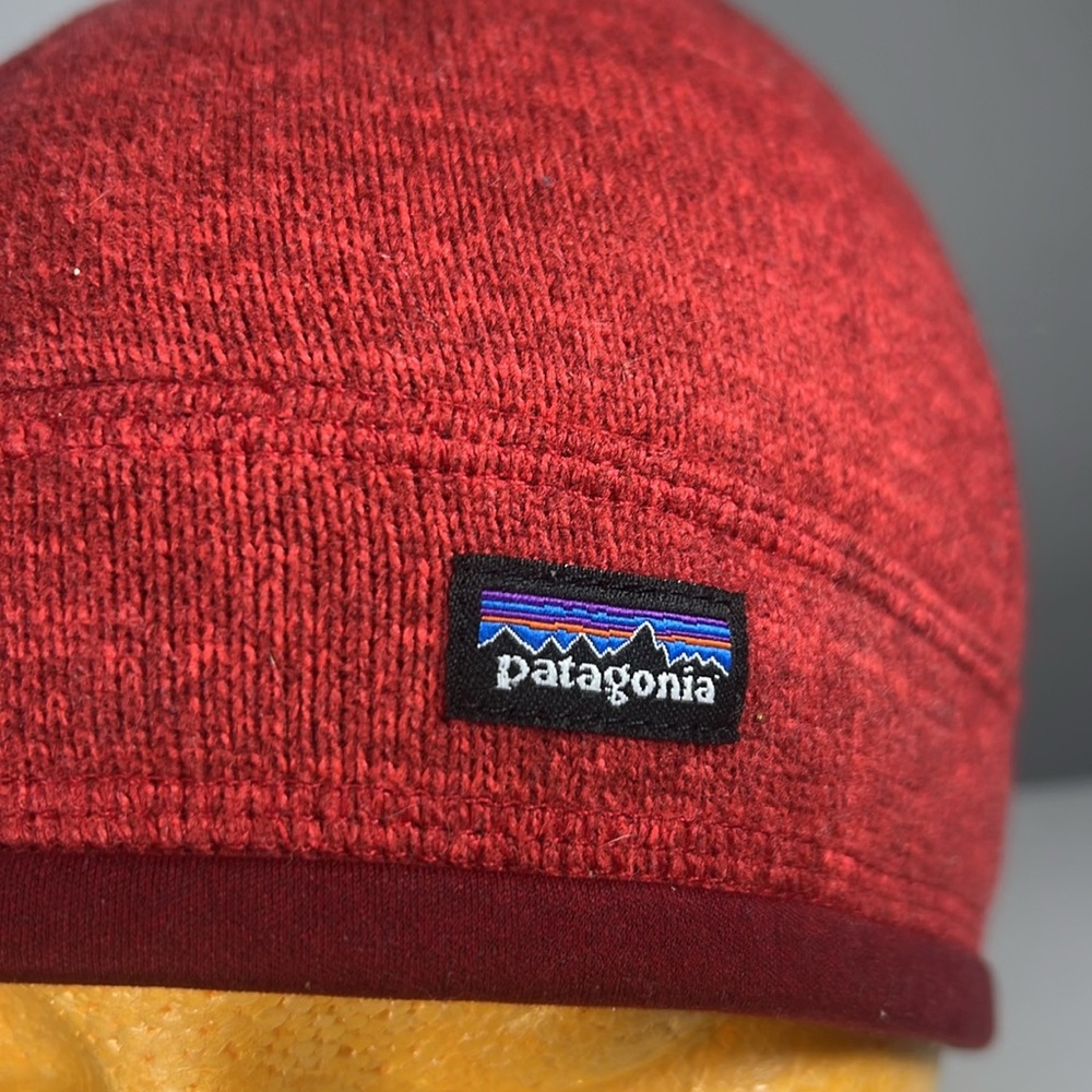 Patagonia Better Sweater Beanie Skull Cap Hat Heather Red Size M - Picture 5 of 6